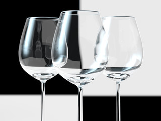 Black and white glass