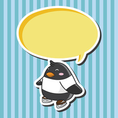 Animal penguin doing sports cartoon theme elements