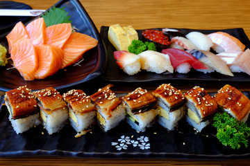 Japanese dishes of Shushi
