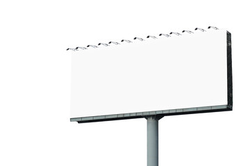 blank billboard for advertisement isolated on white - obrazy, fototapety, plakaty