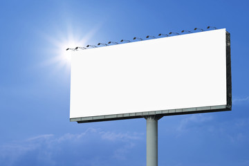 blank billboard for advertisement on sky background