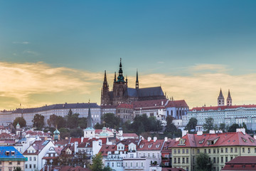 View of Prague castle and Saint Vitus