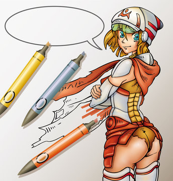 Drawing Manga Girl                          Insert your text in the comic balloon