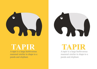 A vector cartoon tapir.