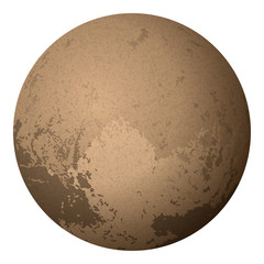 Naklejka premium Dwarf Planet Pluto, Isolated on White