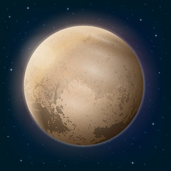 Naklejka premium Dwarf Planet Pluto in Space
