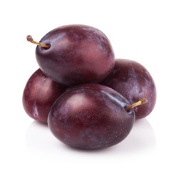 ripe prune or plum isolated on a white background.