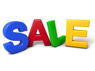 Sale colorful Letters over white background