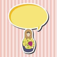 Matryoshka , Russian traditional wooden doll, vector pattern, el