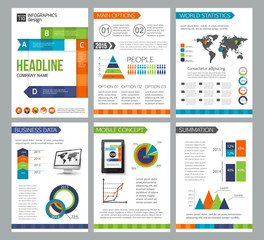Fototapeta na wymiar Set of corporate business stationery brochure templates. Flat