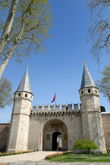 Fototapeta na wymiar The entrance of Topkapi Palace in Istanbul Turkey