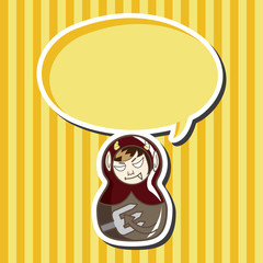 Matryoshka , Russian traditional wooden doll, vector pattern, el