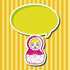 Matryoshka , Russian traditional wooden doll, vector pattern, el