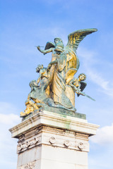 Fototapeta na wymiar Statue in front of Victor Emmanuel, Piazza Venezia, Rome, Italy