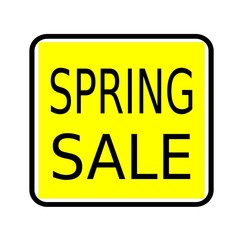 Spring sale black stamp text on yellow background