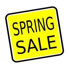 Spring sale black stamp text on yellow background