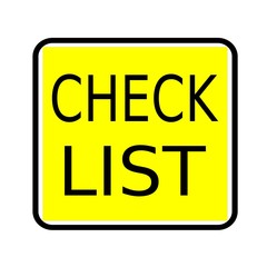 Check list stamp text on yellow background