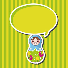 Matryoshka , Russian traditional wooden doll, vector pattern, el