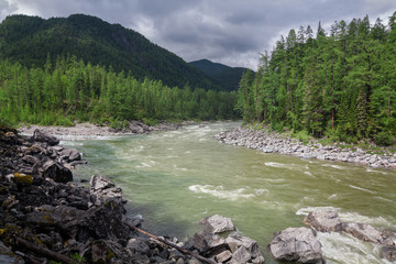 Kitoy river in the mountains of Eastern Sayan 