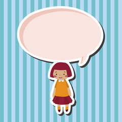 family girl character flat icon elements background,eps10