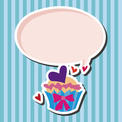 Valentine's Day cupcake flat icon elements background,eps10