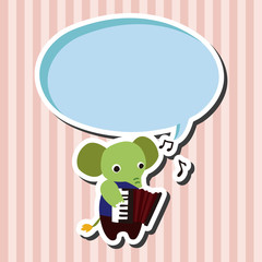 musical animal elephant flat icon elements background,eps10