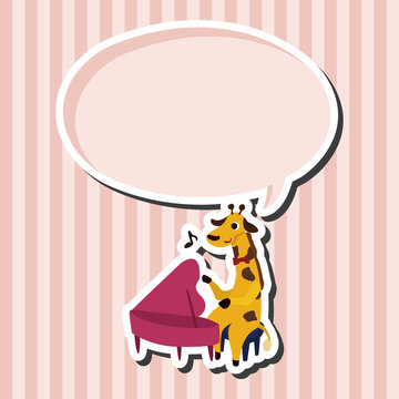 muscial animal giraffe flat icon elements background,eps10