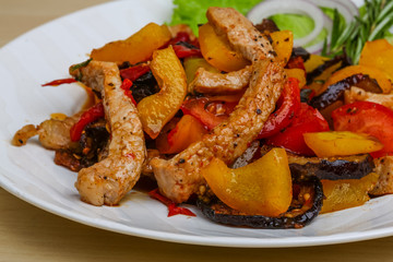 Fried pork with vegetables