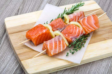 Salmon skewer
