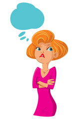 Young  woman  with thought bubble