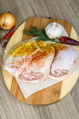 Raw chicken thighs