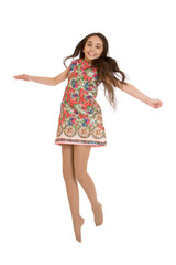 Beautiful girl jumping