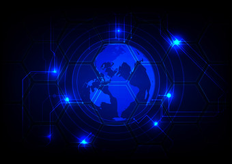 Abstract circuit Technology background . Vector illustration. Wo