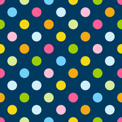 Seamless pattern with color polka dots