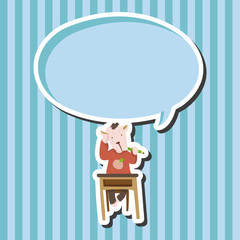 animal going to school cartoon theme elements