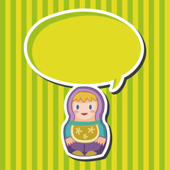 Matryoshka , Russian traditional wooden doll, vector pattern, el