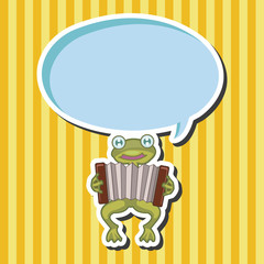animal frog playing instrument cartoon theme elements