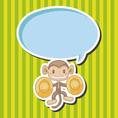animal monkey playing instrument cartoon theme elements