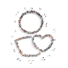 people in the shape of love with man.