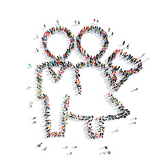 people in the shape of love with man.