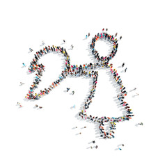 people in the shape of love with man.