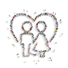 people in the shape of love with man.