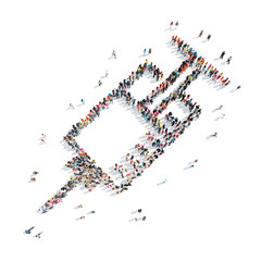 people in the shape of a syringe.