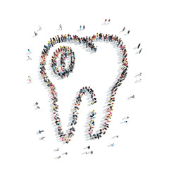 people in theshape of a tooth, dentistry.