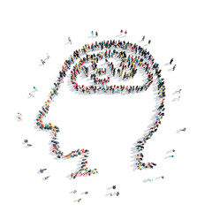 people in the shape of  brain