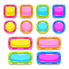 Funny colorful buttons set
