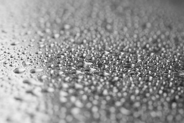 water drops on metal background