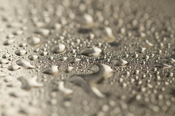 water drops on metal background