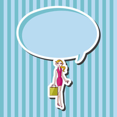 shopping girl theme elements vector,eps