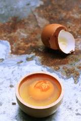 old eggs on zinc